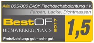 Best of Heimwerker Praxis Testergebnis Note 1,5 für Alfa 805/806 Easy Flachdachreparatur 1K